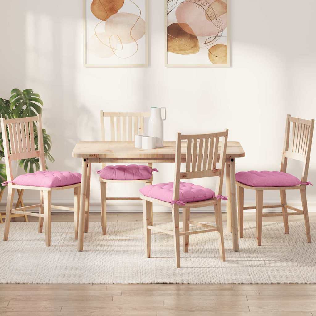 Cuscini per Seduta 4 pcs Rosa 40 x 40 x 6 cm Tessuto