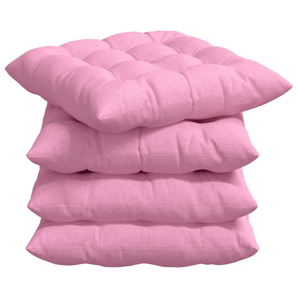 Cuscini per Seduta 4 pcs Rosa 40 x 40 x 6 cm Tessuto