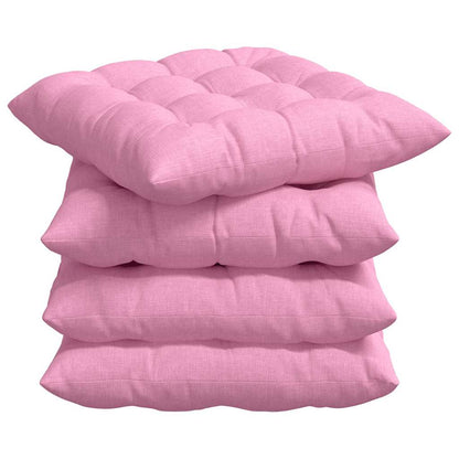 Cuscini per Seduta 4 pcs Rosa 40 x 40 x 6 cm Tessuto