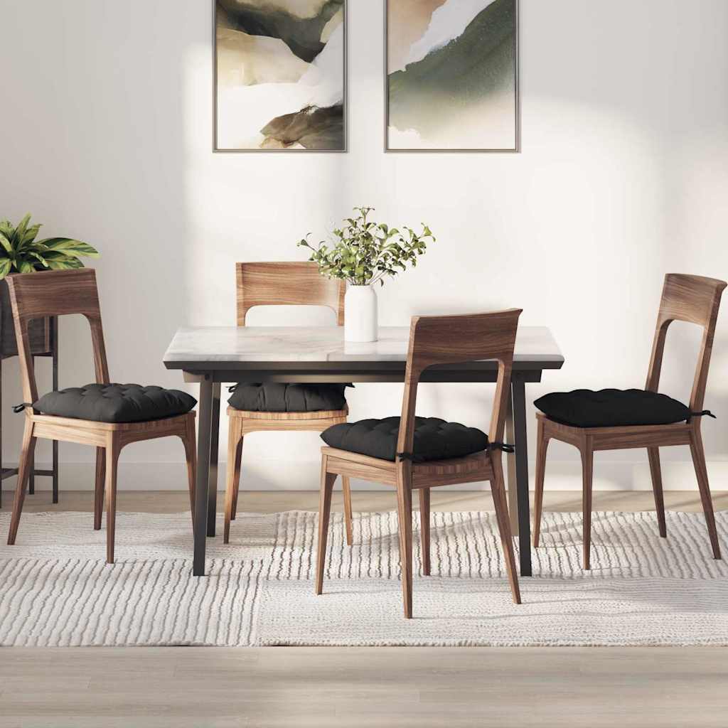 Cuscini per Seduta 4 pcs Nero 40 x 40 x 6 cm Microfibra