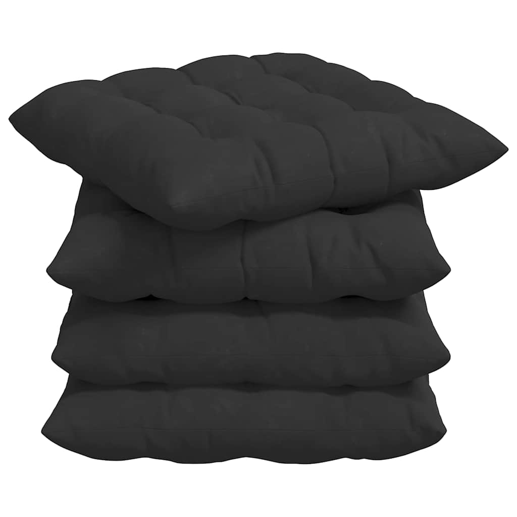 Cuscini per Seduta 4 pcs Nero 40 x 40 x 6 cm Microfibra