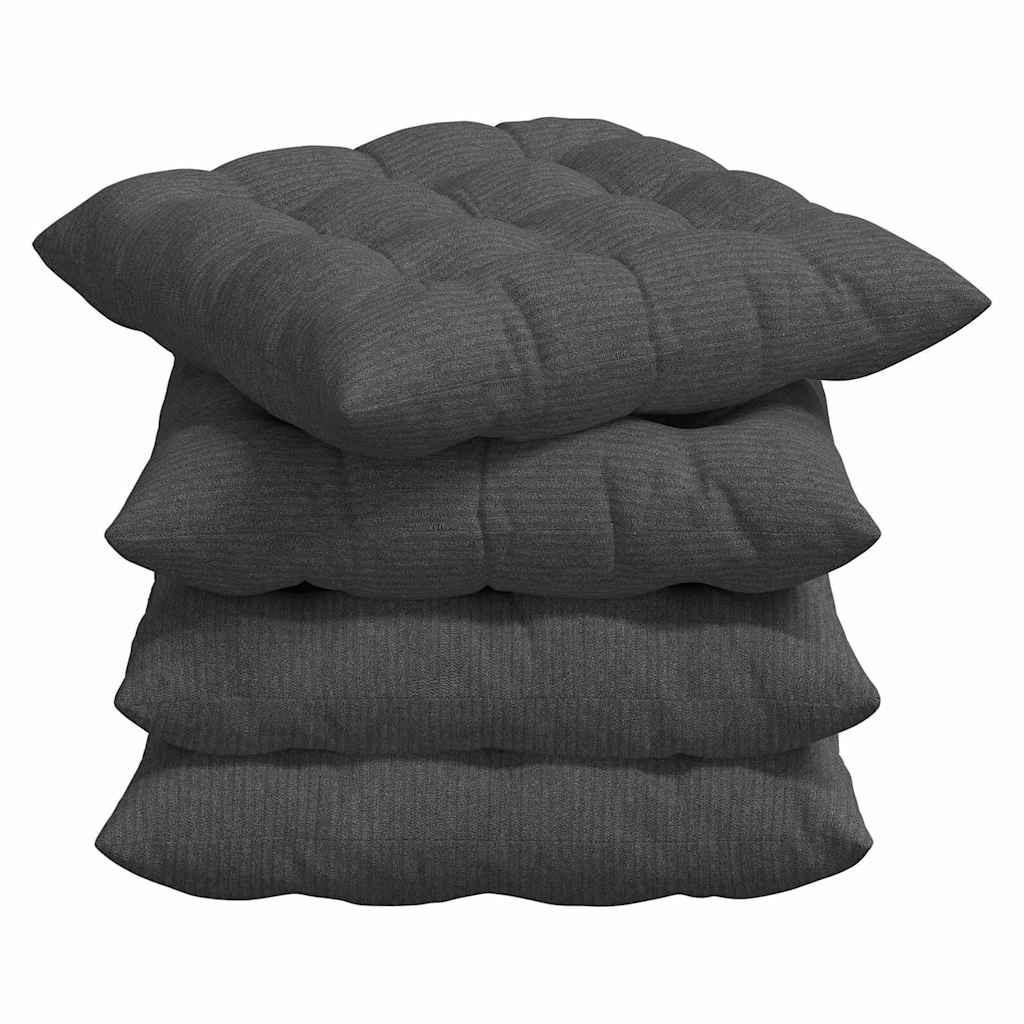 Cuscini per Seduta 4 pcs Grigio scuro 40 x 40 x 6 cm