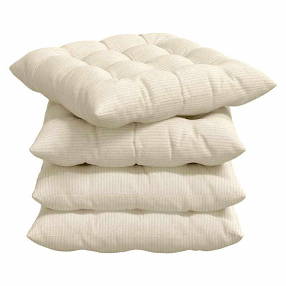 Cuscini per Seduta 4 pcs Crema 40 x 40 x 6 cm Tessuto in Cords