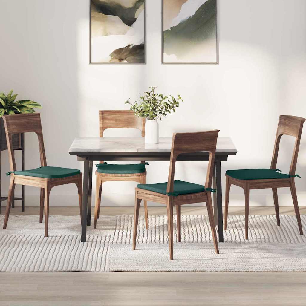 Cuscini per Seduta 4 pcs Verde Scuro 40 x 40 x 3 cm Tessuto