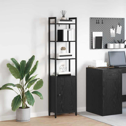 Armadio per Libri Rovere Nero 40 x 24 x 161 cm