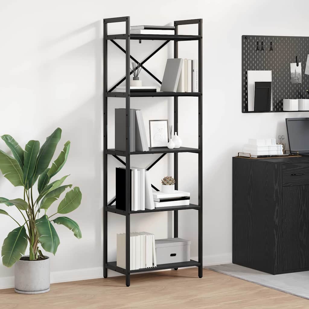 Libreria Rovere Nero 56 x 34 x 171 cm Legno multistrato