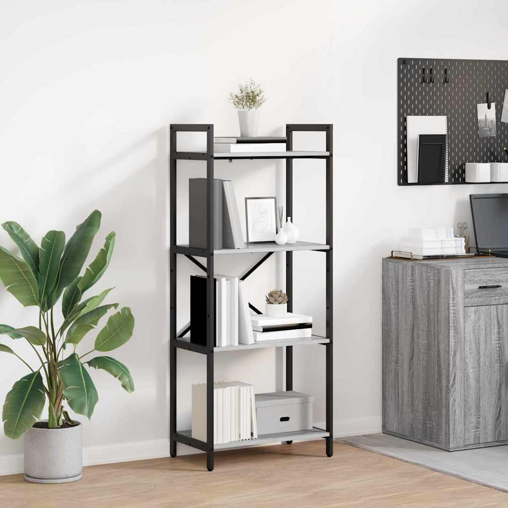 Libreria Grigio Sonoma 56 x 34 x 133,5 cm Legno multistrato