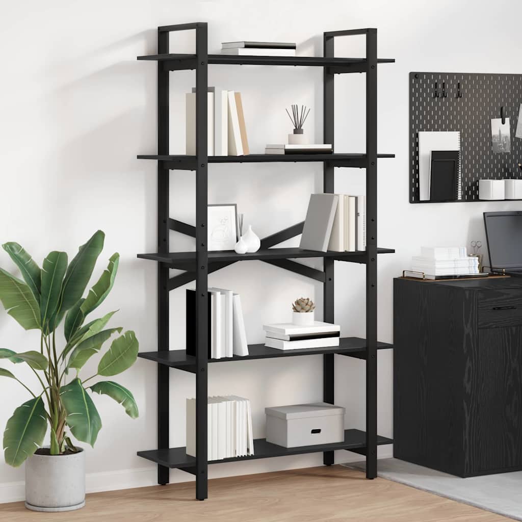 Libreria Rovere Nero 100 x 33,5 x 178 cm Legno multistrato