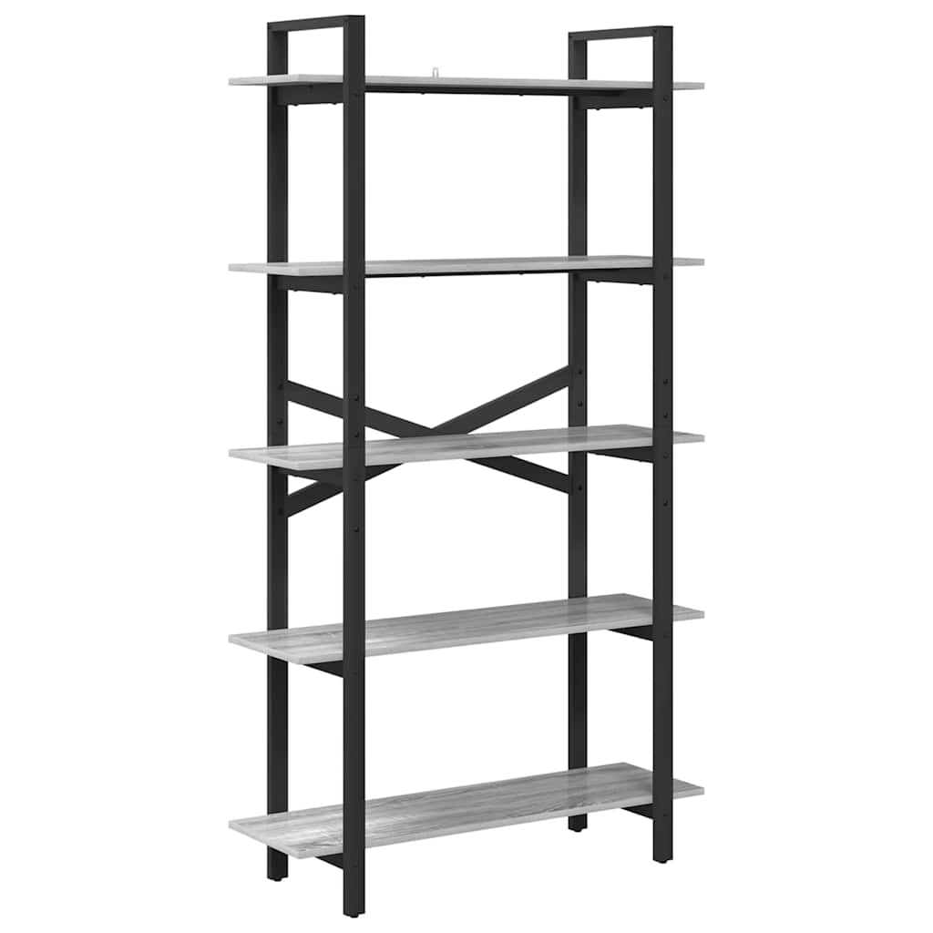 Libreria Grigio Sonoma 100 x 33,5 x 178 cm Legno multistrato