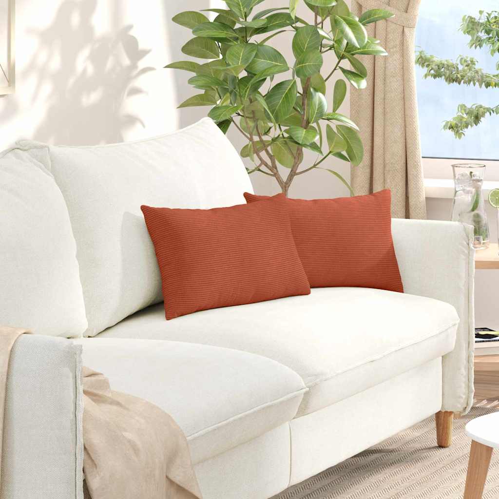 Cuscini da Divano 2 pcs Rosso Arancio 50 x 30 cm