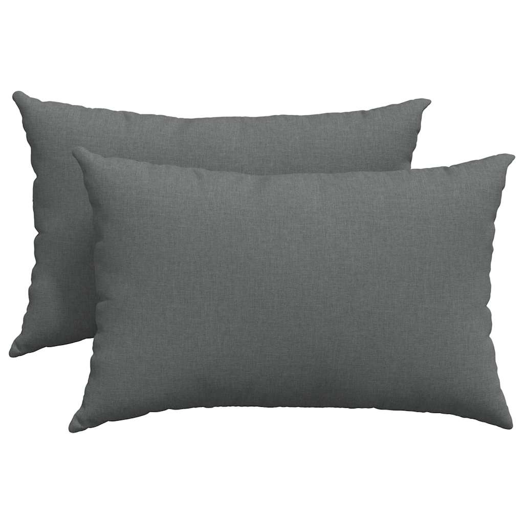 Cuscini da Divano 2 pcs Grigio scuro 60 x 40 cm Tessuto