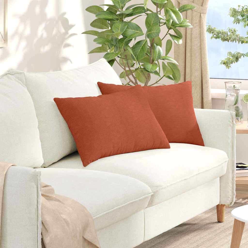 Cuscini da Divano 2 pcs Rosso Arancio 60 x 40 cm