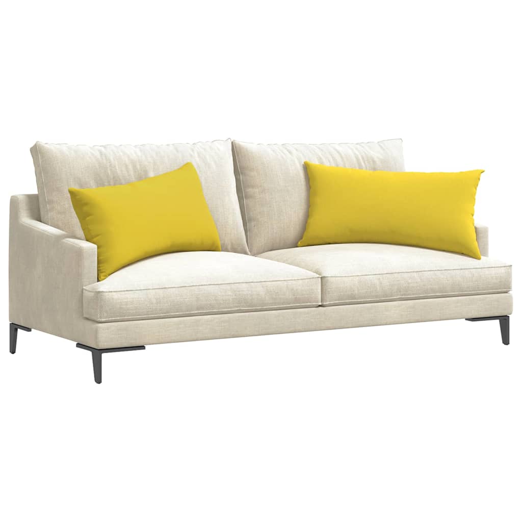 Cuscini da Divano 2 pcs Giallo Chiaro 80 x 40 cm Tessuto