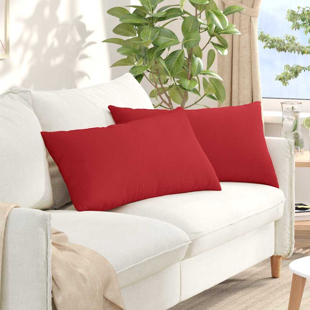 Cuscini da Divano 2 pcs Rosso 80 x 40 cm Tessuto
