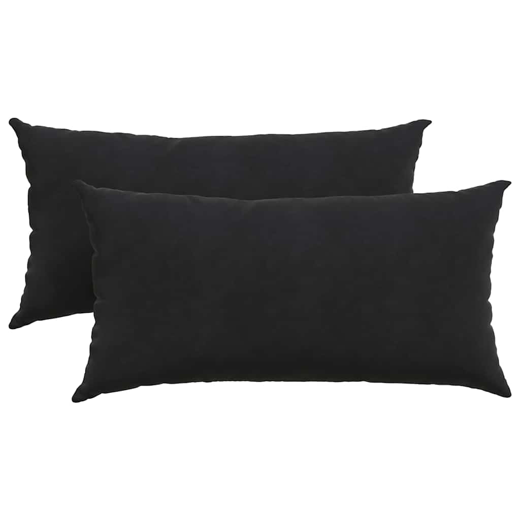 Cuscini da Divano 2 pcs Nero 80 x 40 cm Tessuto in Cords