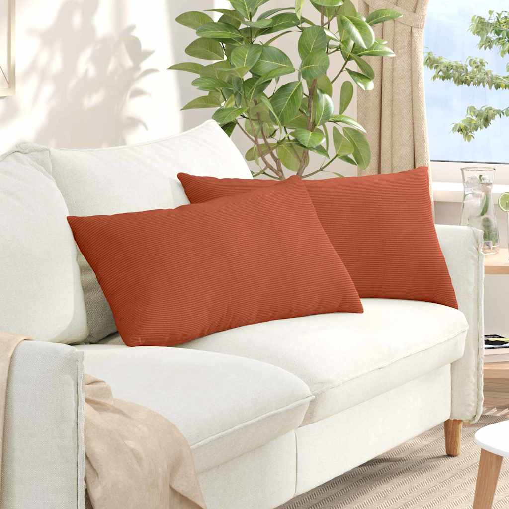 Cuscini da Divano 2 pcs Rosso Arancio 80 x 40 cm