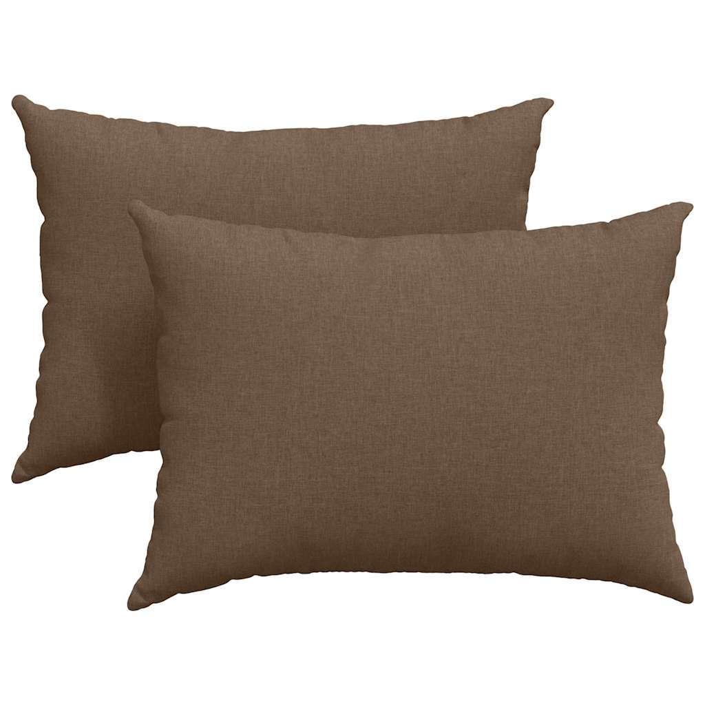 Cuscini da Divano 2 pcs Marrone 70 x 50 cm Tessuto