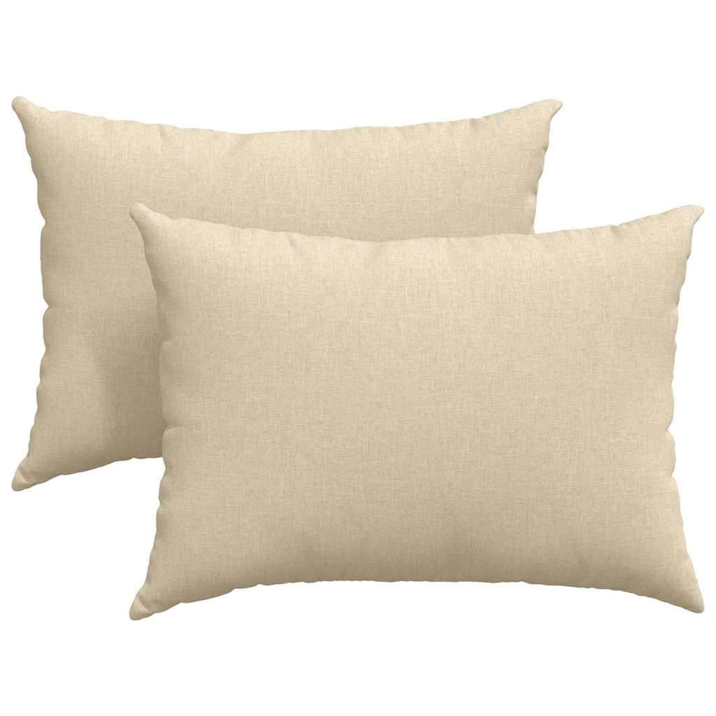 Cuscini da Divano 2 pcs Crema 70 x 50 cm Tessuto