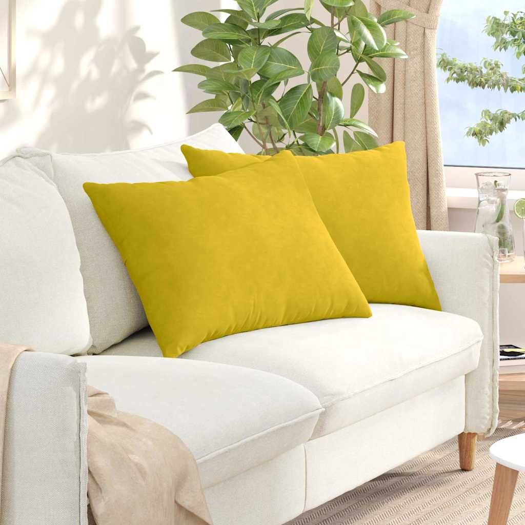 Cuscini da Divano 2 pcs Giallo 70 x 50 cm Tessuto in Cords