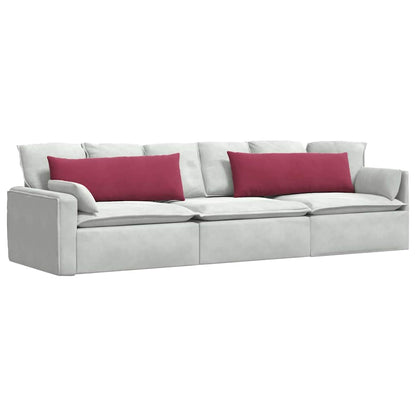 Cuscini da Divano 2 pcs Rosso Vino 120 x 40 cm Tessuto in Cords