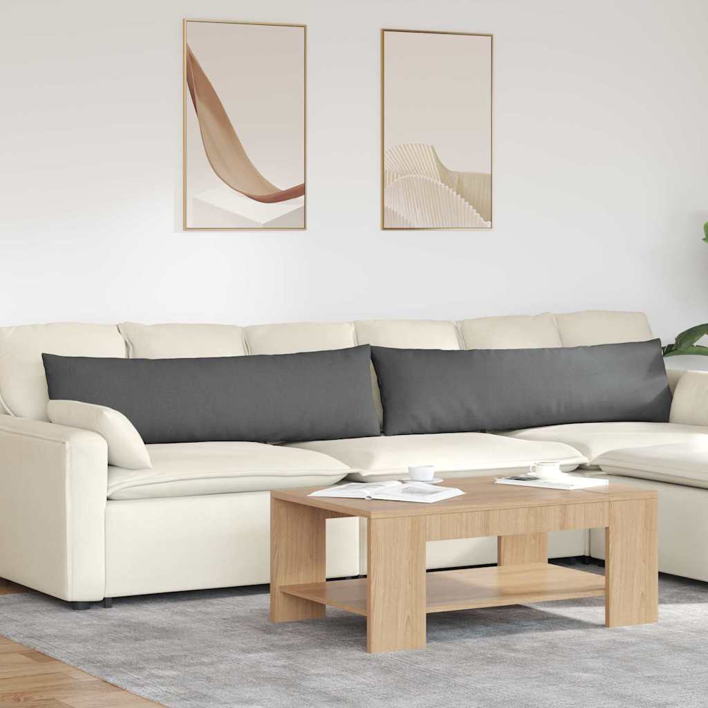 Cuscini da Divano 2 pcs Grigio scuro 145 x 40 cm Tessuto