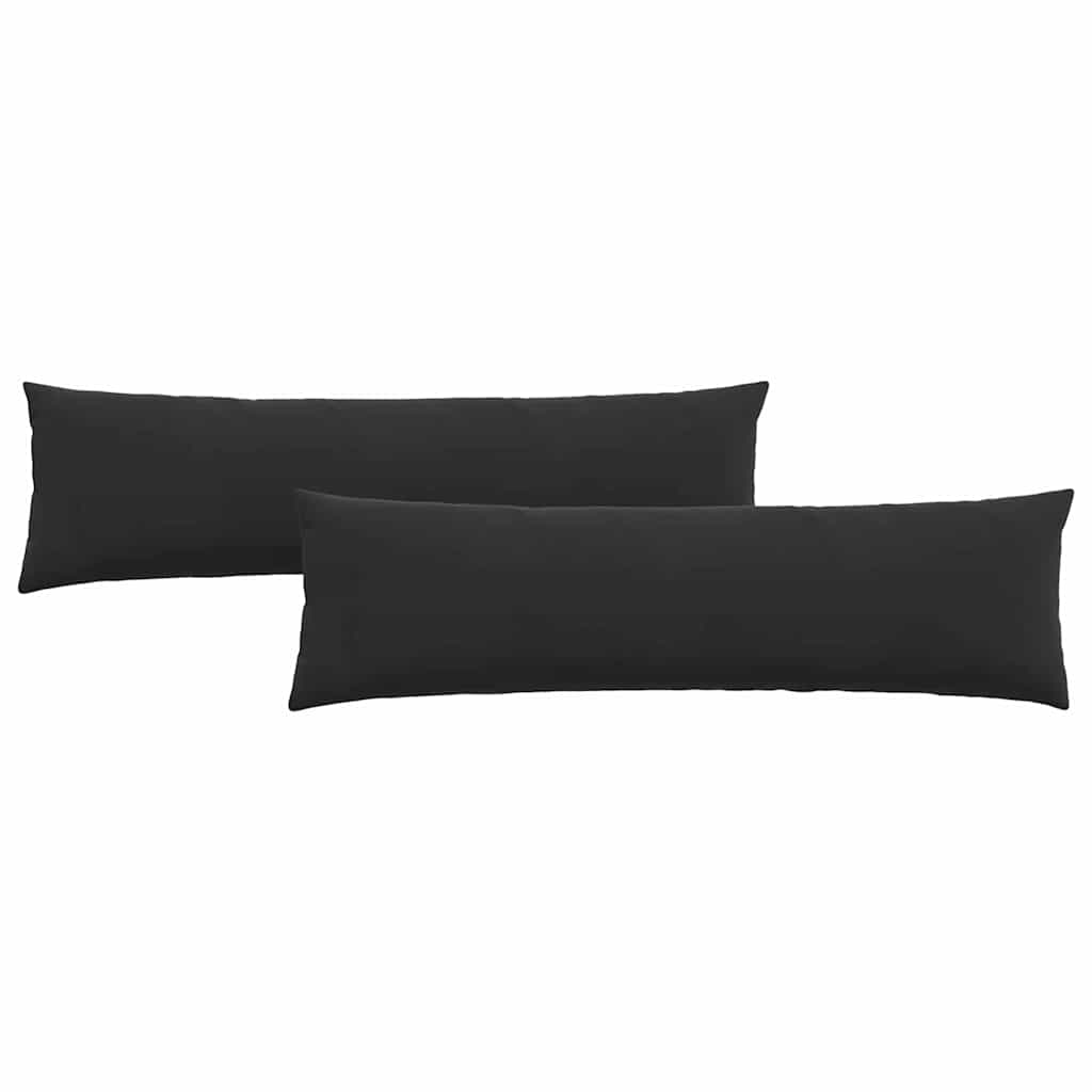 Cuscini da Divano 2 pcs Nero 145 x 40 cm Tessuto in Cords