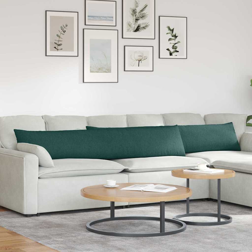 Cuscini da Divano 2 pcs Verde Scuro 200 x 40 cm Tessuto