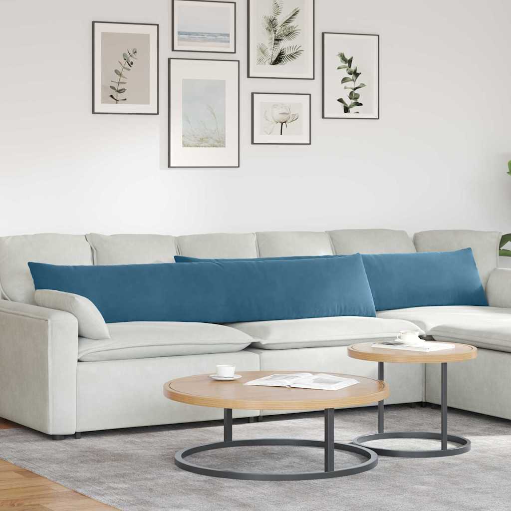 Cuscini da Divano 2 pcs Blu 200 x 40 cm Tessuto in Cords
