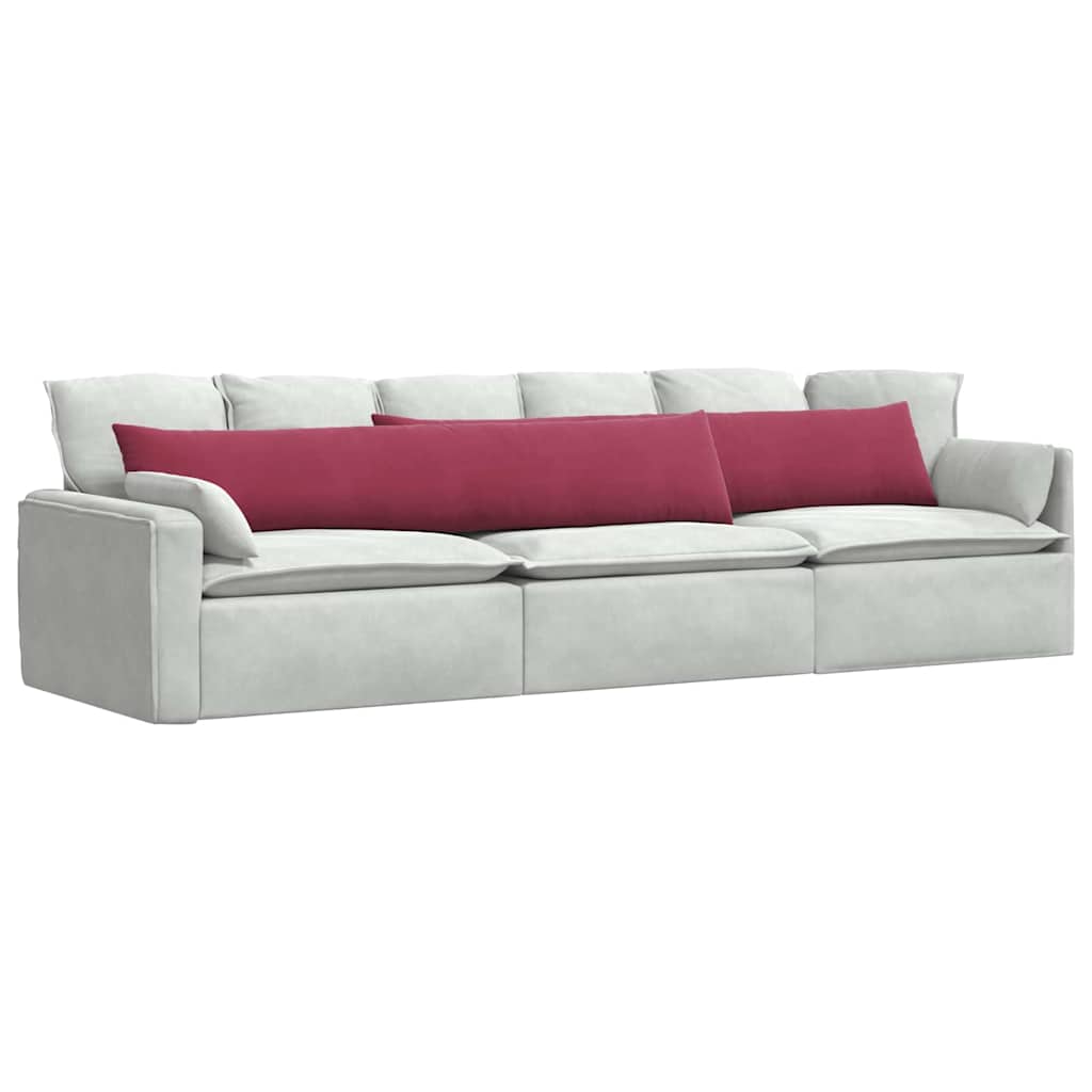 Cuscini da Divano 2 pcs Rosso Vino 200 x 40 cm Tessuto in Cords