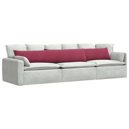 Cuscini da Divano 2 pcs Rosso Vino 200 x 40 cm Tessuto in Cords