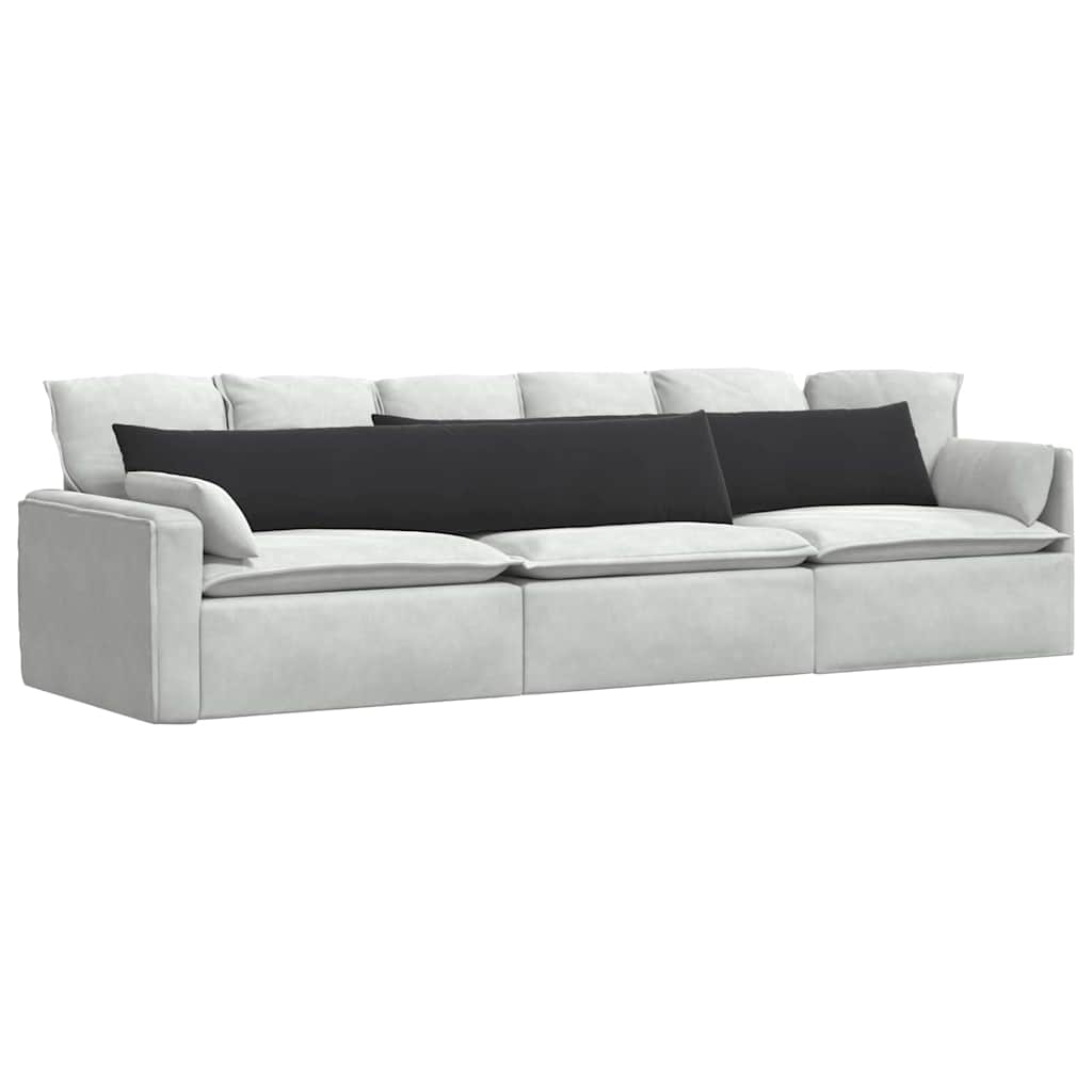 Cuscini da Divano 2 pcs Nero 200 x 40 cm Tessuto in Cords