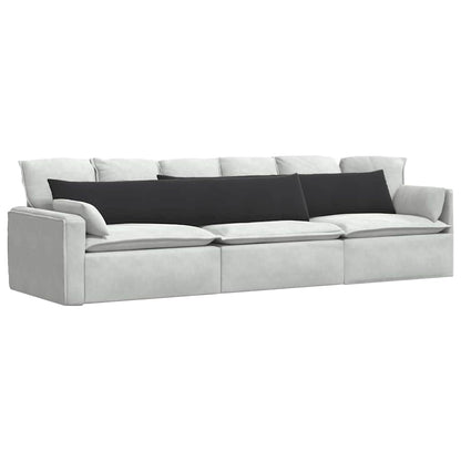Cuscini da Divano 2 pcs Nero 200 x 40 cm Tessuto in Cords