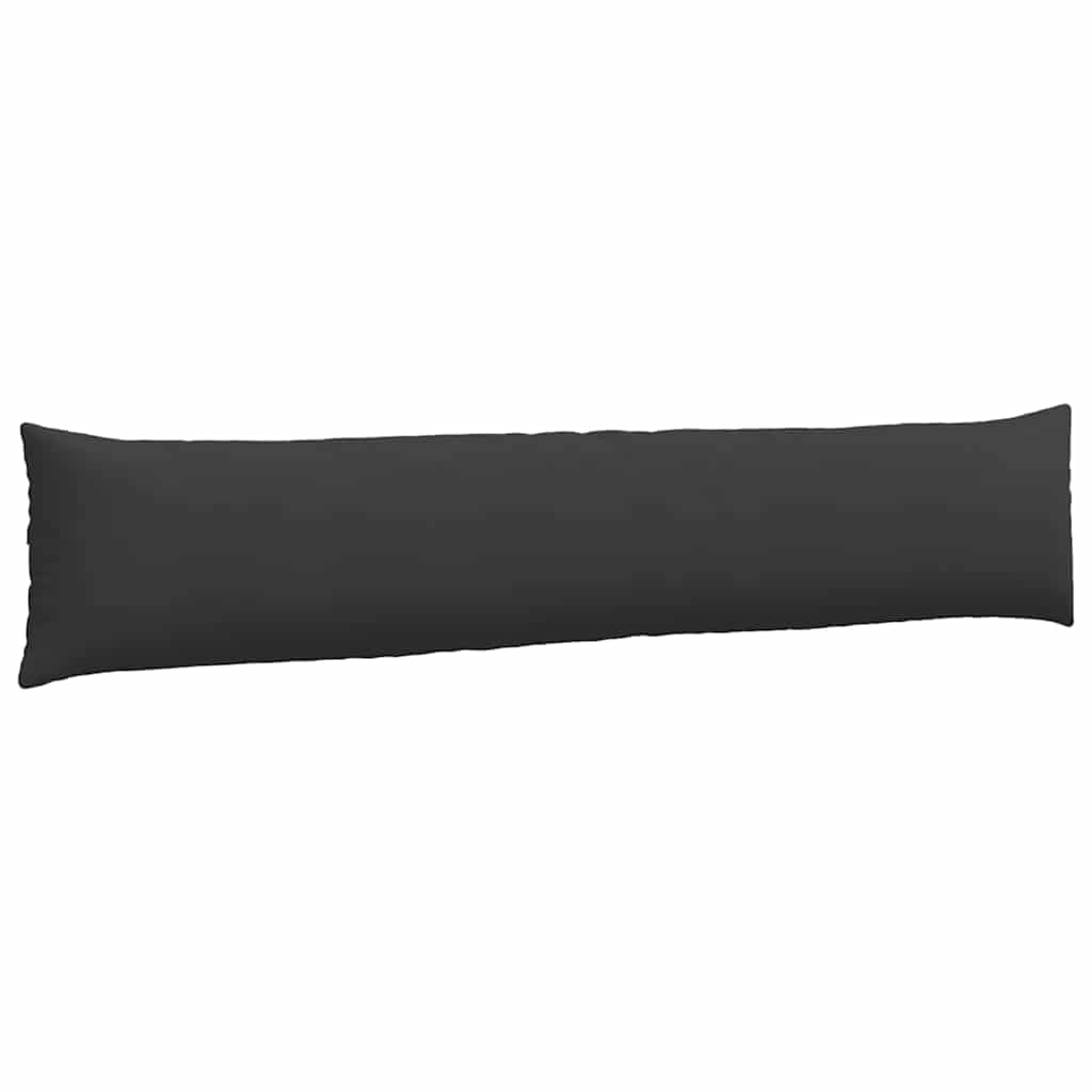 Cuscini da Divano 2 pcs Nero 200 x 40 cm Tessuto