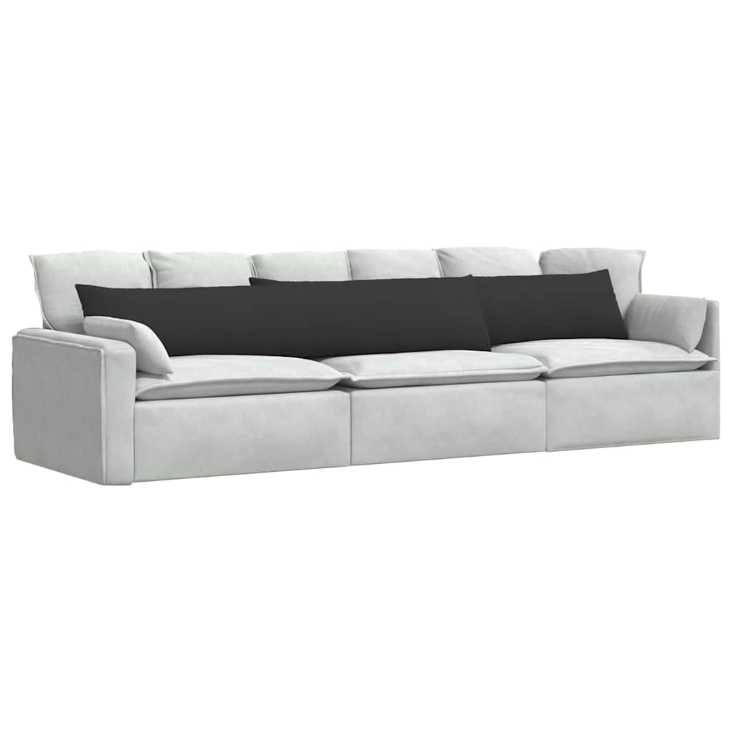 Cuscini da Divano 2 pcs Nero 200 x 40 cm Tessuto