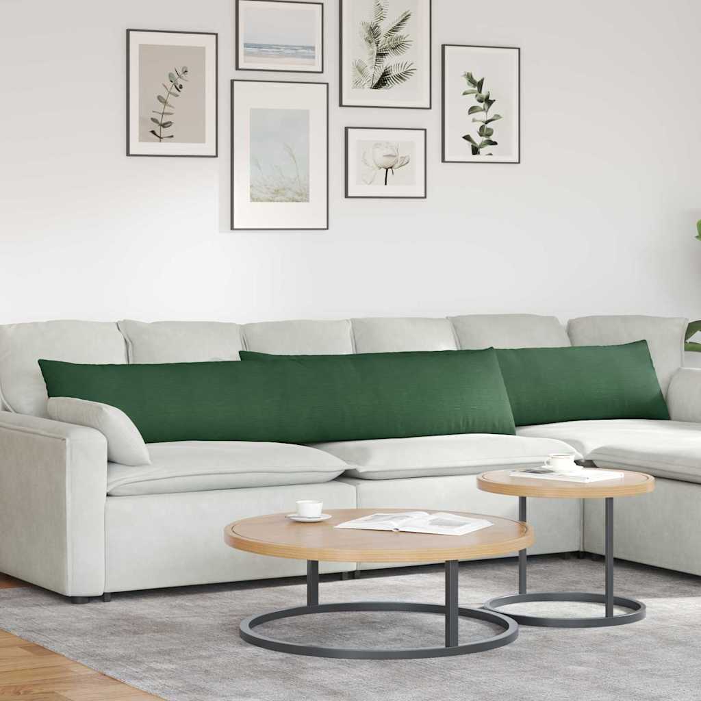 Cuscini da Divano 2 pcs Verde scuro 200 x 40 cm