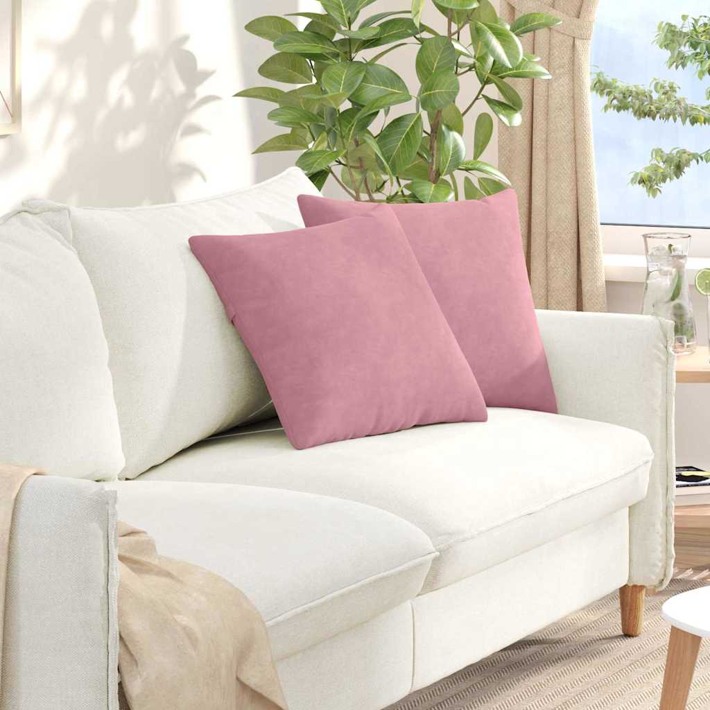 Cuscini da Divano 2 pcs Rosa 45 x 45 cm Tessuto in Cords