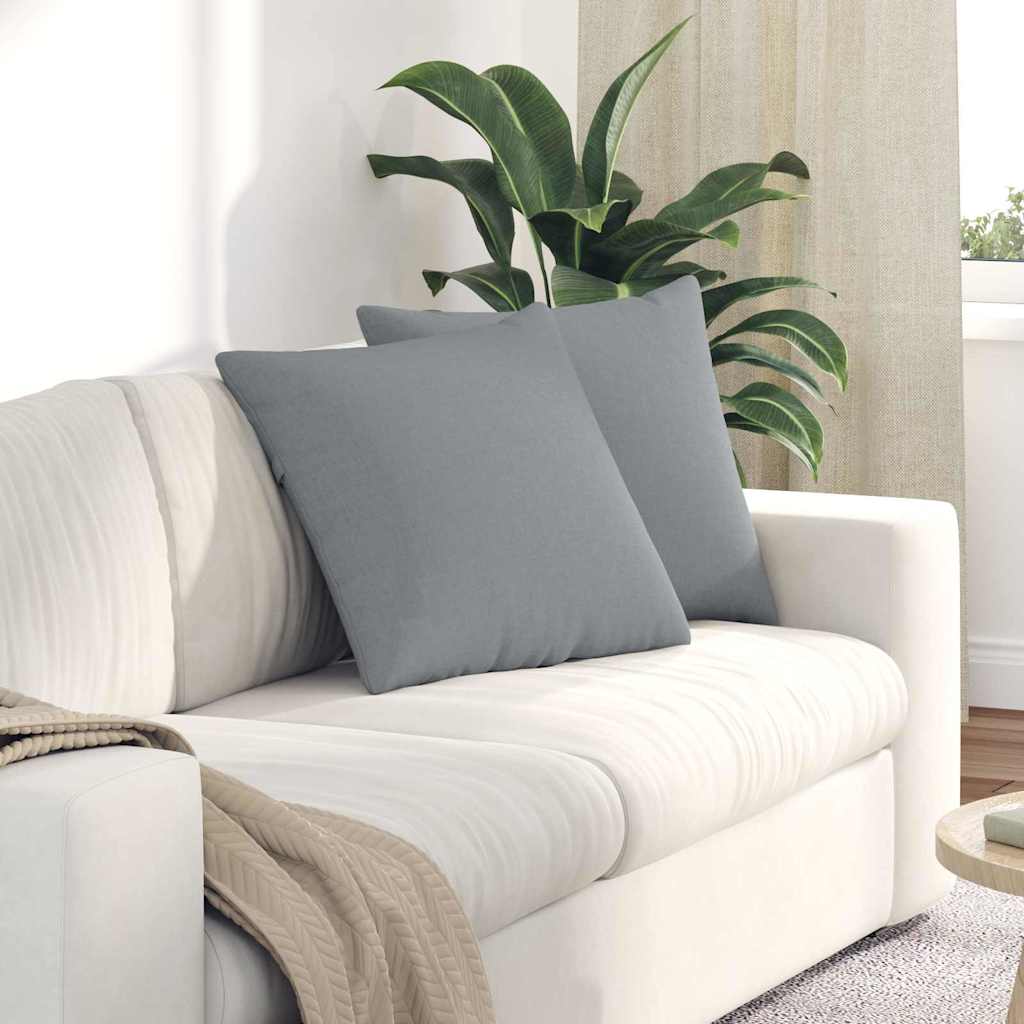 Cuscini da Divano 2 pcs Grigio chiaro 50 x 50 cm Tessuto