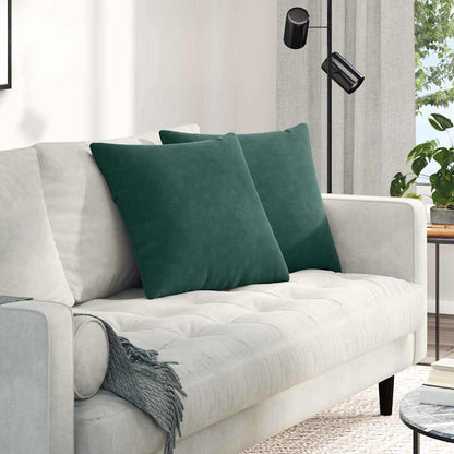Cuscini da Divano 2 pcs Verde Scuro 50 x 50 cm Tessuto in Cords