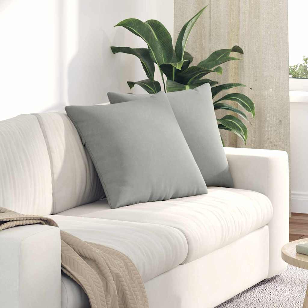 Cuscini da Divano 2 pcs Grigio chiaro 50 x 50 cm Tessuto