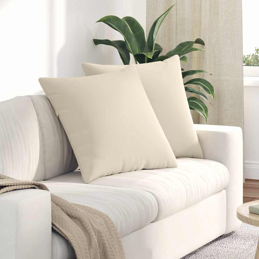 Cuscini da Divano 2 pcs Beige 60 x 60 cm Tessuto