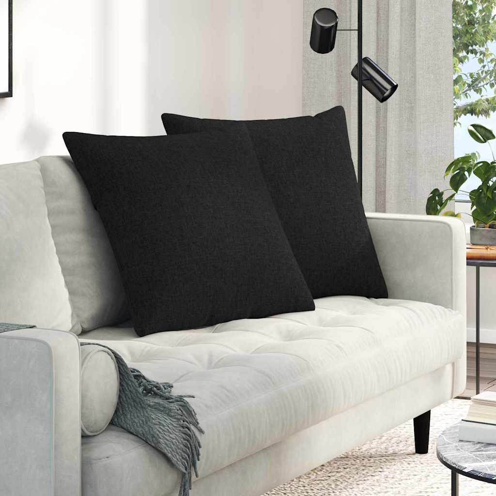 Cuscini da Divano 2 pcs Nero 80 x 80 cm Tessuto