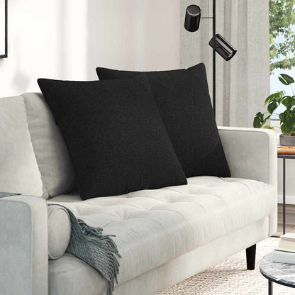 Cuscini da Divano 2 pcs Nero 80 x 80 cm Tessuto