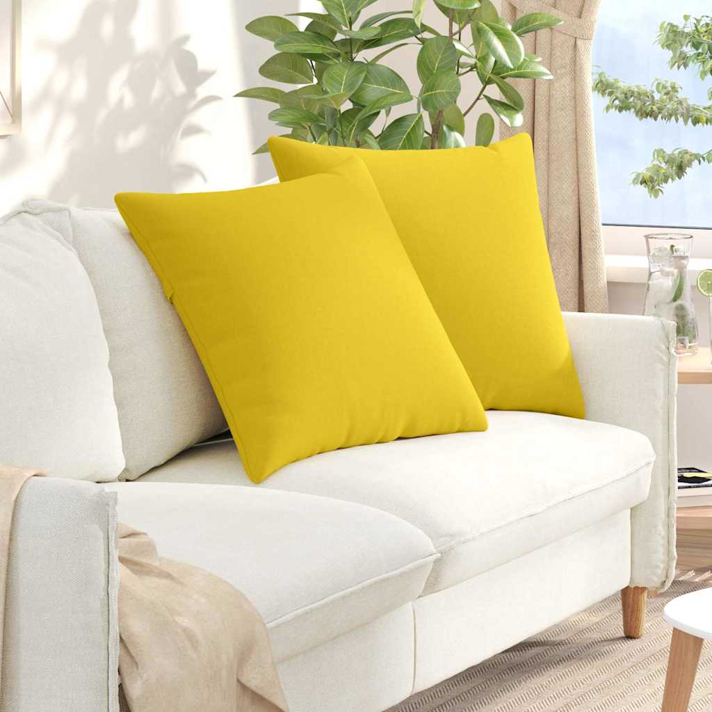 Cuscini da Divano 2 pcs Giallo Chiaro 80 x 80 cm Tessuto