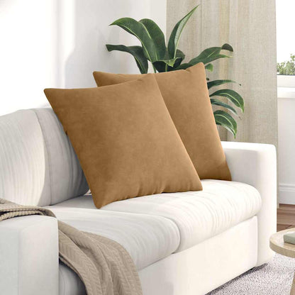 Cuscini da Divano 2 pcs Marrone 80 x 80 cm Tessuto in Cords