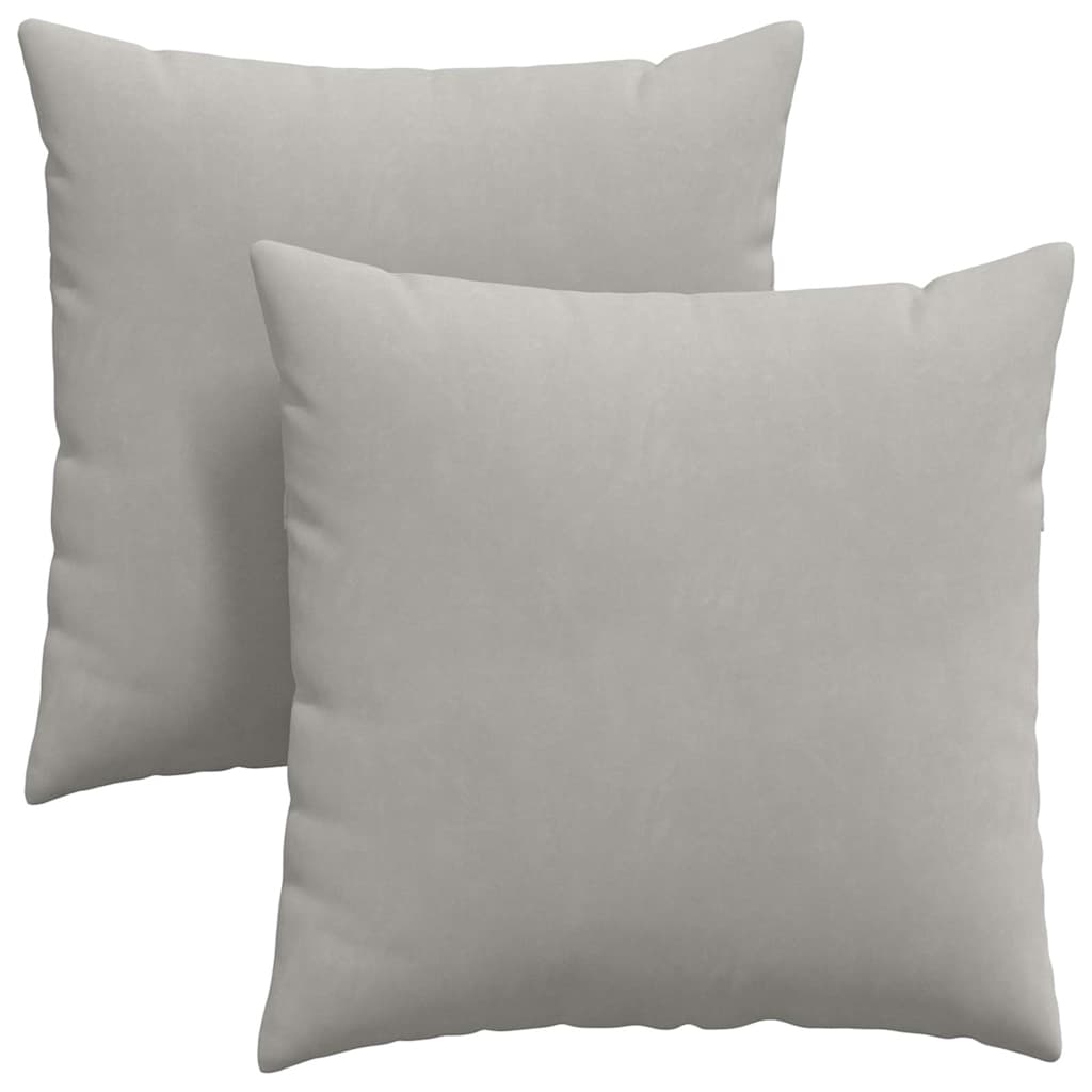 Cuscini da Divano 2 pcs Grigio chiaro 80 x 80 cm Tessuto