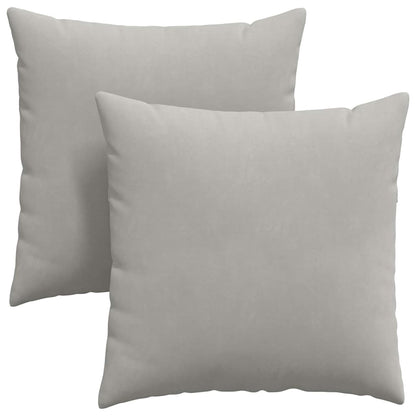Cuscini da Divano 2 pcs Grigio chiaro 80 x 80 cm Tessuto