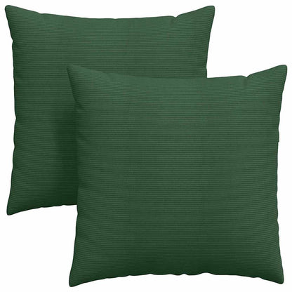 Cuscini da Divano 2 pcs Verde Scuro 80 x 80 cm Tessuto in Cords