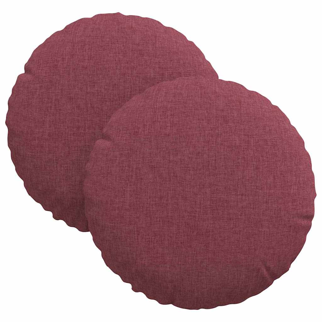 Cuscini per Seduta 2 pcs Rosso Vino Ã˜30 x 13 cm Tessuto