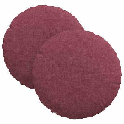 Cuscini per Seduta 2 pcs Rosso Vino Ã˜30 x 13 cm Tessuto