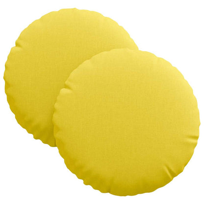Cuscini per Seduta 2 pcs Giallo Chiaro Ã˜30 x 13 cm Tessuto